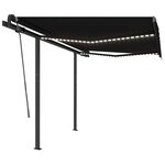 vidaXL Auvent manuel rétractable avec LED 3 5x2 5 m Anthracite