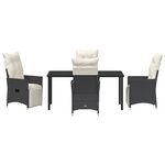 vidaXL Ensemble de jardin 5 pièces avec coussins en poly rotin noir