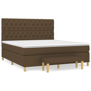 vidaXL Sommier à lattes de lit avec matelas Marron foncé 160x200 cm