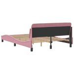 vidaXL Cadre de lit et tête de lit sans matelas rose 140x190cm velours