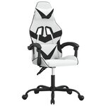 vidaXL Chaise de jeu Blanc et noir Similicuir