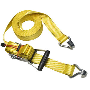 Sangle d'Arrimage avec Crochets J et Cliquet Jaune 8 25m x 35mm Sangle