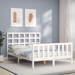 vidaXL Cadre de lit sans matelas blanc 140x200 cm bois de pin massif