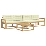 vidaXL Ensemble de canapés d'extérieur 4 pc Blanc et crème