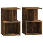 vidaXL Tables de chevet 2 Pièces Chêne fumé 35x35x55 cm Bois d'ingénierie