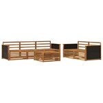 vidaXL Ensemble de canapés d'extérieur 6 Pièces Naturel
