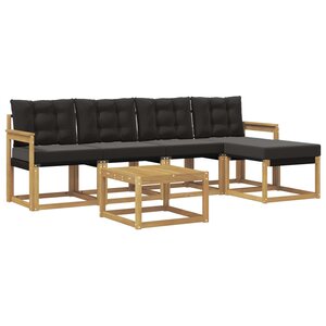 vidaXL Ensemble de canapés d'extérieur 6 pc Blanc et noir