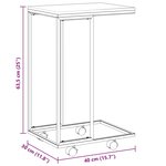 vidaXL Table d'appoint avec roues Blanc 40x30x63 5cm Bois d'ingénierie