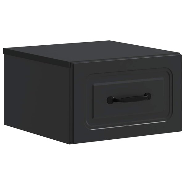 vidaXL Cabinet de chevet mural avec tiroir Noir 34 5 x 33 x 20 cm