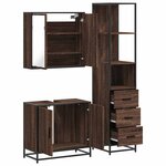vidaXL Ensemble de meubles de salle de bain 3 Pièces Chêne marron