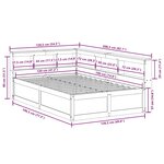 vidaXL Lit bibliothèque sans matelas blanc 120x190 cm bois pin massif