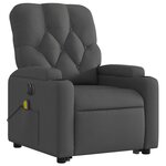 vidaXL Fauteuil inclinable de massage électrique Gris foncé Tissu
