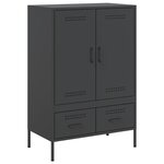 vidaXL Buffet haut noir 68x39x101 5 cm acier