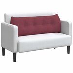vidaXL Coussin de Dos Bordeaux 140 x 24 x 50 cm tissu