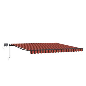 vidaXL Auvent Rétractable orange et marron 450 ×350 cm tissu