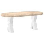 vidaXL Pieds de table basse en forme de X  2 pièces  blanc  38 x (42-43) cm  acier