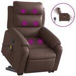 vidaXL Fauteuil inclinable de massage électrique marron similicuir