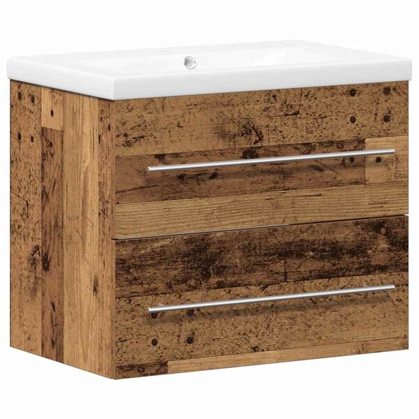 vidaXL Meuble sous-vasque avec lavabo avec tiroir 2 Pièces Bois Ancien
