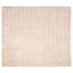 vidaXL Couverture en Fourrure de Lapin Synthétique 4 Pièces Beige