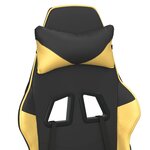 vidaXL Chaise de jeu avec repose-pied Noir et doré Similicuir