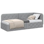 vidaXL Cadre de lit d'angle Gris clair 80 x 200 cm tissu