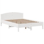 vidaXL Lit bibliothèque sans matelas blanc 150x200 cm bois pin massif