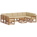 vidaXL Ensemble de canapés d'extérieur 10 pc Naturel et Beige