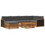 vidaXL Ensemble de canapés d'extérieur 7 pc Naturel et Anthracite