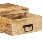 VidaXL Meuble TV mural 80x30x19 cm bois massif de manguier brut