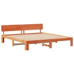 vidaXL Cadre de lit avec tête de lit Brun cire 180 x 200 cm Pin massif