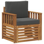 vidaXL Canapé d’extérieur Bois d'acacia massif et polyester Naturel