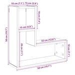 vidaXL Étagères cube murales 2 Pièces vieux bois 50x15x50 cm