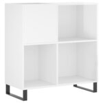 vidaXL Armoire à disques blanc brillant 84 5x38x89cm bois d'ingénierie