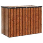 vidaXL Boîte de Rangement de Jardin Marron 151 5 x 82 x 110 5 cm Acier