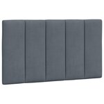 vidaXL Coussin de tête de lit gris foncé 80 cm velours