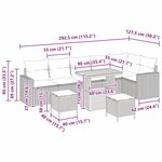 vidaXL Ensemble de canapé de jardin avec coussin 9 Pièces Noir et crème