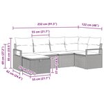 vidaXL Ensemble de canapé de jardin 6 Pièces beige et gris clair