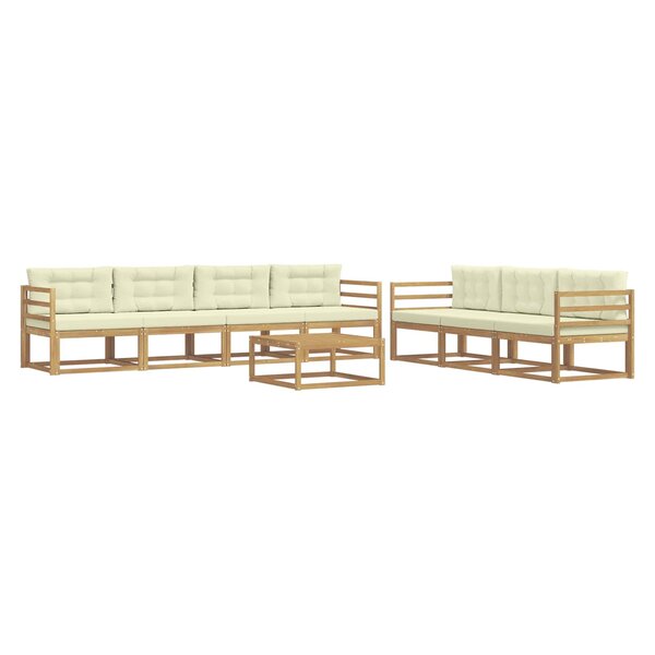 vidaXL Ensemble de canapés d'extérieur 7 pc Blanc et crème