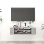 vidaXL Meuble TV suspendu Gris béton 100x30x26 5 cm Bois d’ingénierie