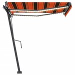 vidaXL Auvent manuel rétractable avec LED 350x250 cm Orange et marron