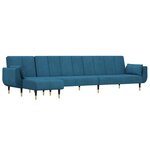 vidaXL Canapé-lit en forme de L bleu 275x140x70 cm velours