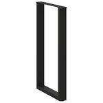 vidaXL Pieds de table de bar en U  2 pièces  noir  60 x (100-101) cm  acier