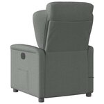 vidaXL Fauteuil inclinable de massage en tissu gris foncé
