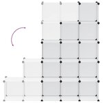vidaXL Cubes de rangement 15 Pièces Transparent PP