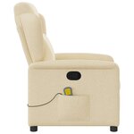vidaXL Fauteuil de massage inclinable Crème Tissu