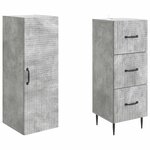 vidaXL Ensemble de Meubles 2 Pièces Gris béton 33 x 34 5 x 90 cm