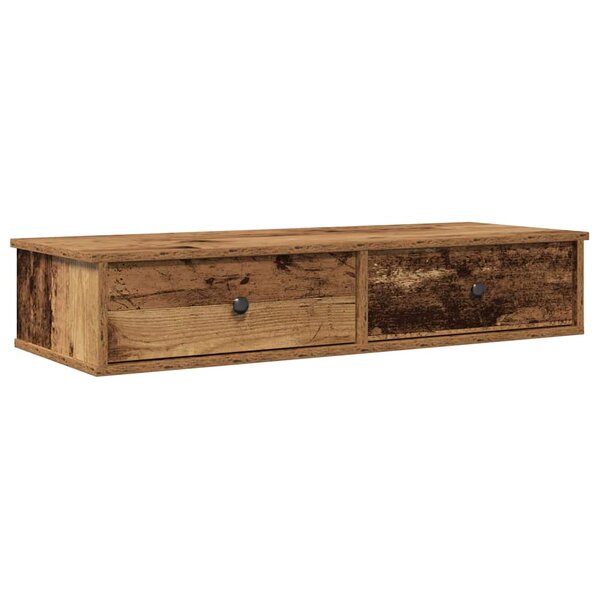 vidaXL Étagère murale avec tiroirs vieux bois bois d'ingénierie