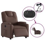 vidaXL Fauteuil inclinable électrique Marron Similicuir