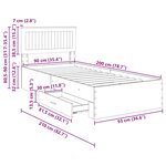 vidaXL Cadre de lit Bois ancien 90 x 200 cm Bois d'ingénierie