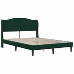 vidaXL Cadre de lit avec tête de lit Vert foncé 140 x 190 cm Velours